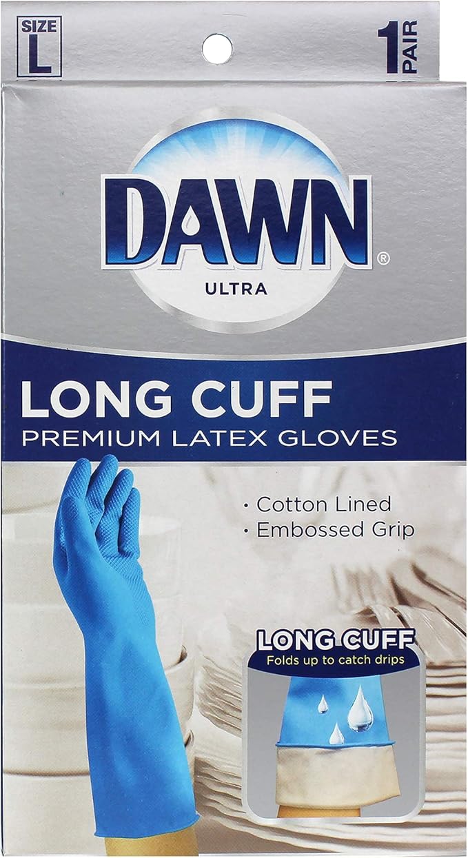 Dawn Large Reusable Latex Gloves, Long Cuff by Dawn