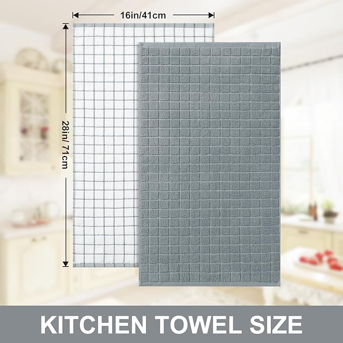 Homaxy Premium Cotton Kitchen Towels 16"x 28", Large Natural Ring Spun 390 GSM - Image 5