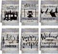 Boyiee Set of 6 Camping Kitchen Towels Happy Camper Tea Towels Absorbent by Boyiee