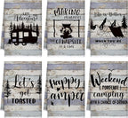 Boyiee Set of 6 Camping Kitchen Towels Happy Camper Tea Towels Absorbent by Boyiee