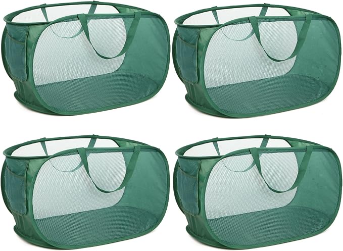 4 Pack Collapsible Laundry Baskets, Foldable Laundry Basket by Bemkoo