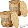 Ctosree 2 Pcs Wicker Trash Can Basket Woven Waste Basket by Ctosree