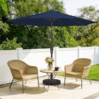 MEWAY 9ft Patio Umbrella Outdoor Table Umbrellas with Push Button Tilt and Crank, Market Umbrella 8 Sturdy Ribs for Deck, Garden, Pool and Backyard, Dark Blue - Image 2