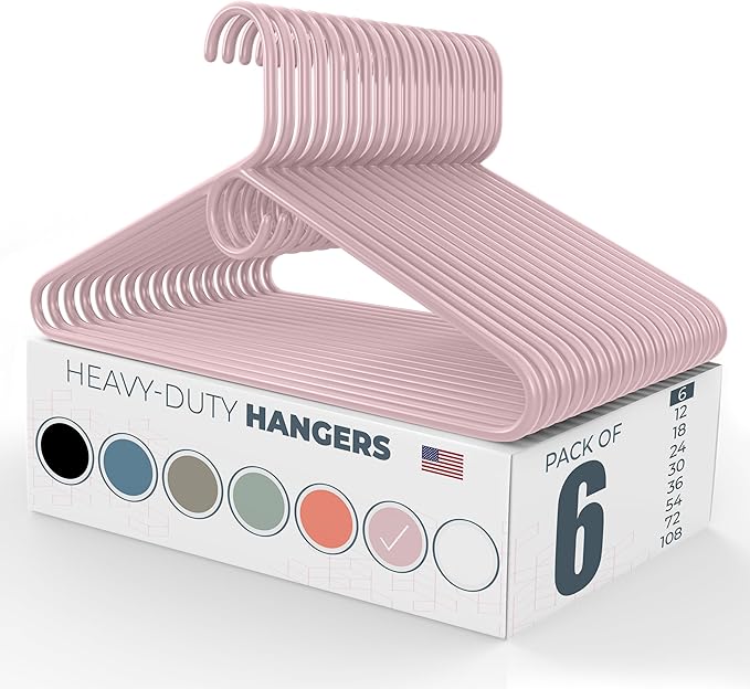 Neaties Heavy Duty Clothes Hangers 6 Pack – Made in The USA – 8lb Capacity by NeatiesHangers