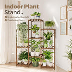 Bamworld Plant Stand Indoor Plants Shelf Outdoor Wood Plant Rack for 4 Tiers Large Flower Stand for Multiple Plants Ladder Plant Holder for Living Room Boho Home and Gardening - Image 2