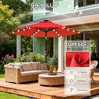 ABCCANOPY Durable Solar Led Patio Umbrellas with 24LED Lights 7.5FT (Red) - Image 7