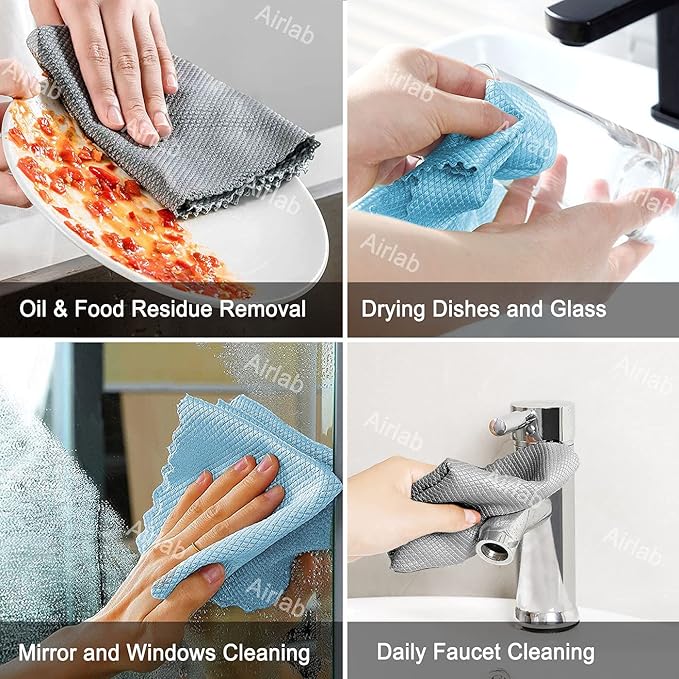 Airlab Streak Free Miracle Cleaning Cloths Easy Clean Nanoscale, Microfiber - Image 7