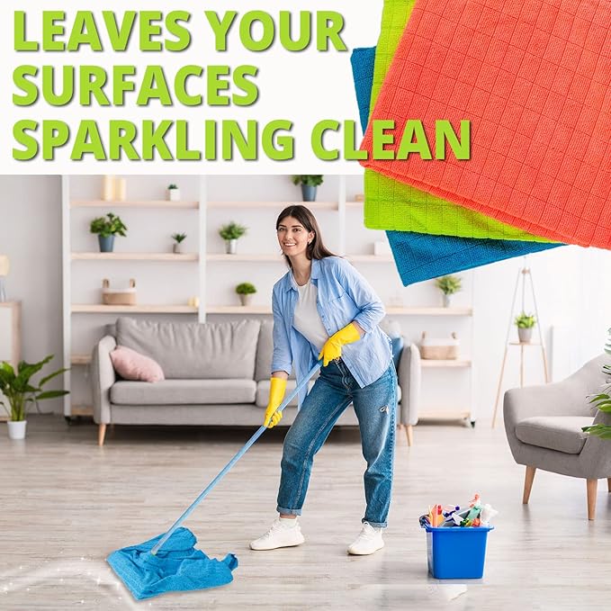 HELOMOR 3 Extra Large Microfiber Cleaning Cloths, Reusable Multi-Purpose - Image 2