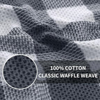 Homaxy 100% Cotton Waffle Weave Check Plaid Dish Cloths, 12 x 12 Inches - Image 8