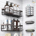 EUDELE 5-Pack Rustproof Stainless Steel Shower Caddy – No Drill Adhesive by EUDELE
