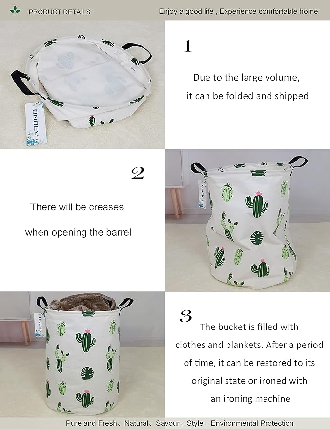 Round Fabric Storage Bin, Decorative Basket, Organizer Basket - Image 4