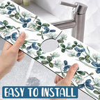 Watercolor Garland Flower Kitchen Sink Splash Guard Faucet Mat Clover Leaves - Image 5