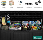 YITAHOME 100 Gallon Resin Deck Box, Weather Resistant Outdoor Storage Box, Lockable Indoor Outdoor Storage for Supplies and Essentials, Black - Image 3
