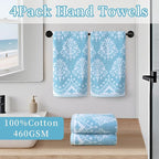 Hand Towels for Bathroom, Bath Hand Towel Set of 4, Jacquard Decorative Hand - Image 3