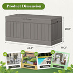 Flamaker Outdoor Storage Box 80 Gallon Resin Waterproof Deck Box Delivery Box with Wood Texture Large Storage Bin for Patio Cushions (Light Brown) - Image 3