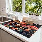 Mushroom Dish Drying Mat 24" x 16" by Unknown
