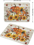 Hello Fall Dish Drying Mat Autumn Pumpkin Dish Drainer Rack Mats 18"x24" Fast - Image 2