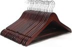 JS HANGER Wooden Coat Hangers, 20 Pack High Grade 17.5 Inch Wood Suit Hangers by JSHANGER
