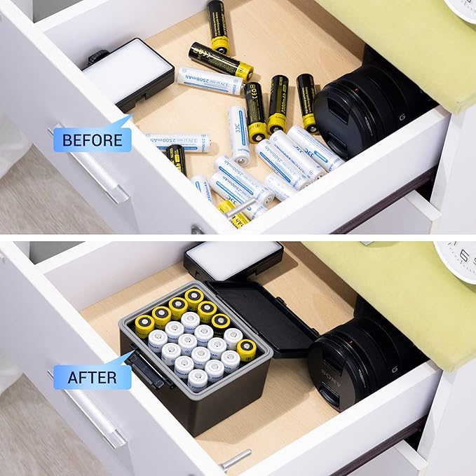 JJC 20 Slots 18650 Battery Case, High Capacity Water-Resistant Anti-Shock - Image 5