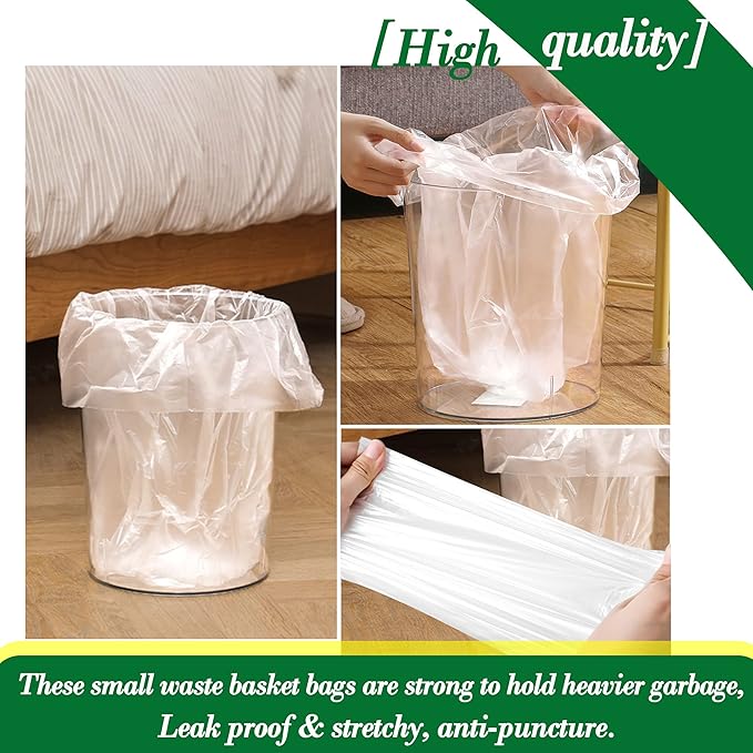 Hommaly 2.6 Gallon 240 pcs Small Clear Trash Bags, Strong Garbage Bags - Image 6