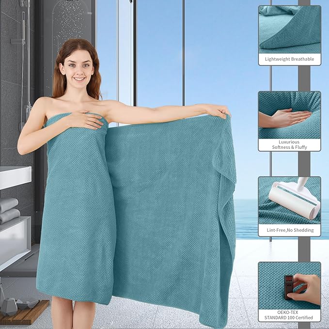 8 Piece Bathroom Towel Set |2 Oversized Large Bath Towels Sheet, 2 Hand Towels - Image 4