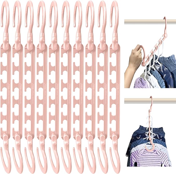 Wonder Hanger Max 10-Pack Space Saving Hangers, Reinforced Hooks Swivels 360° by WONDERHANGER