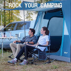 Portal Folding Camping Rocking Chair Portable Outdoor Rocker High Back Cup Holder Side Pocket Carry Bag Included, Support 300 lbs - Image 7