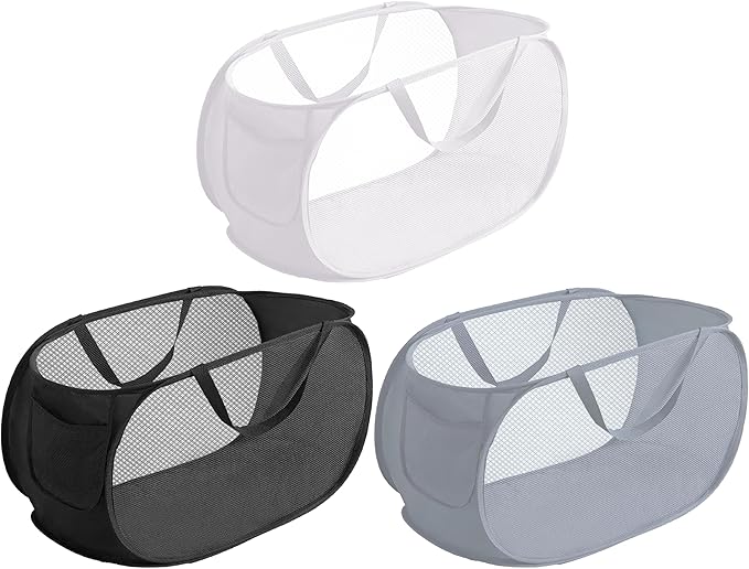 3 Pcs popup laundry hamper Sturdy Large Capacity collapsible laundry basket by NarangOrnt