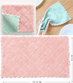32 Pack Kitchen Cloth, Microfiber Dish Towels Washcloths, Super Absorbent Coral - Image 7