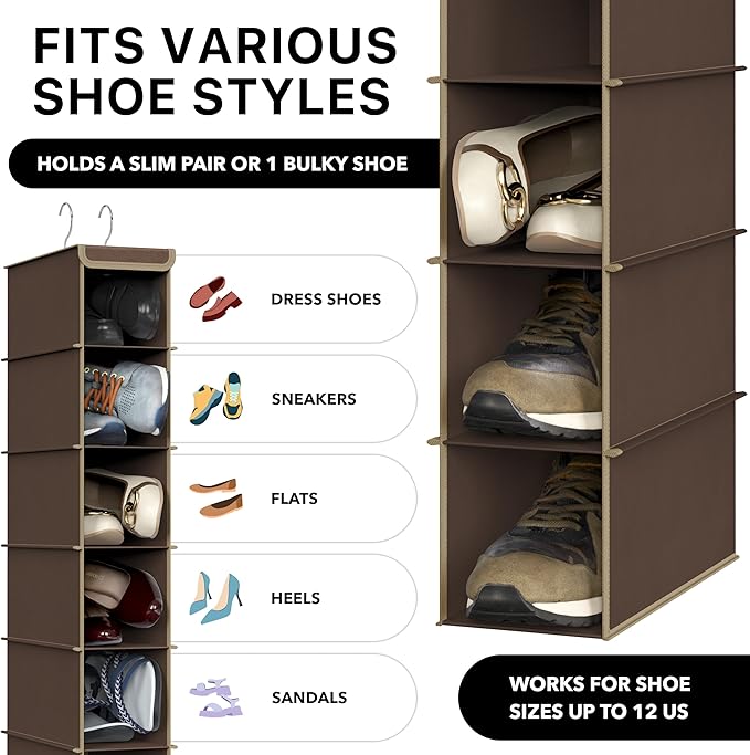 Simple Houseware 10 Shelves Hanging Shoes Organizer Holder - Image 4