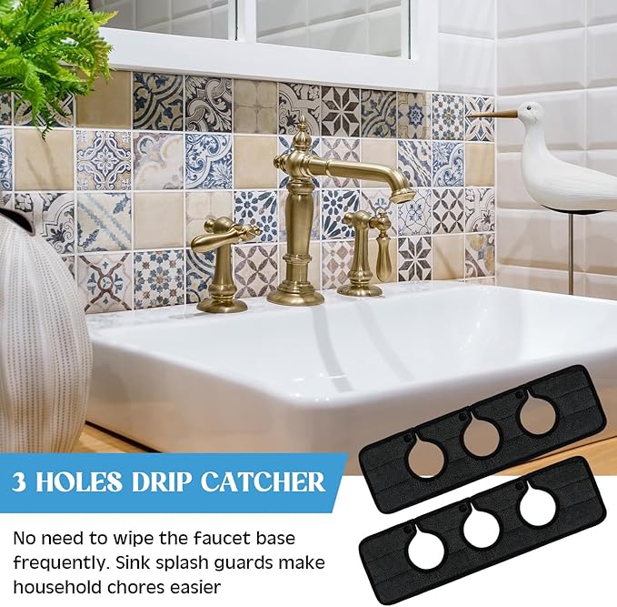 2 Pcs Faucet Mat for Kitchen Sink Splash Guard for Kitchen Sink Faucet Dish - Image 6