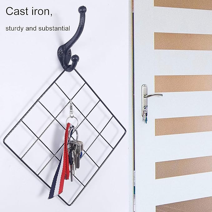 WEBI Rustic Coat Hooks:5 Cast Iron Hooks - Image 7