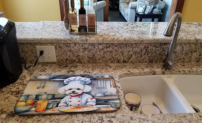 Caroline's Treasures DAC6208DDM Bichon Frise The Chef Dish Drying Mat Absorbent - Image 2