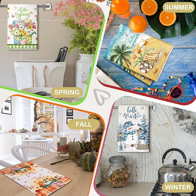 12 Pcs Seasonal Kitchen Towels Set - Image 6