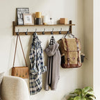 BAMEOS 35" L Wooden Coat Rack Wall Mount, Large Wall Coat Hooks - Image 6