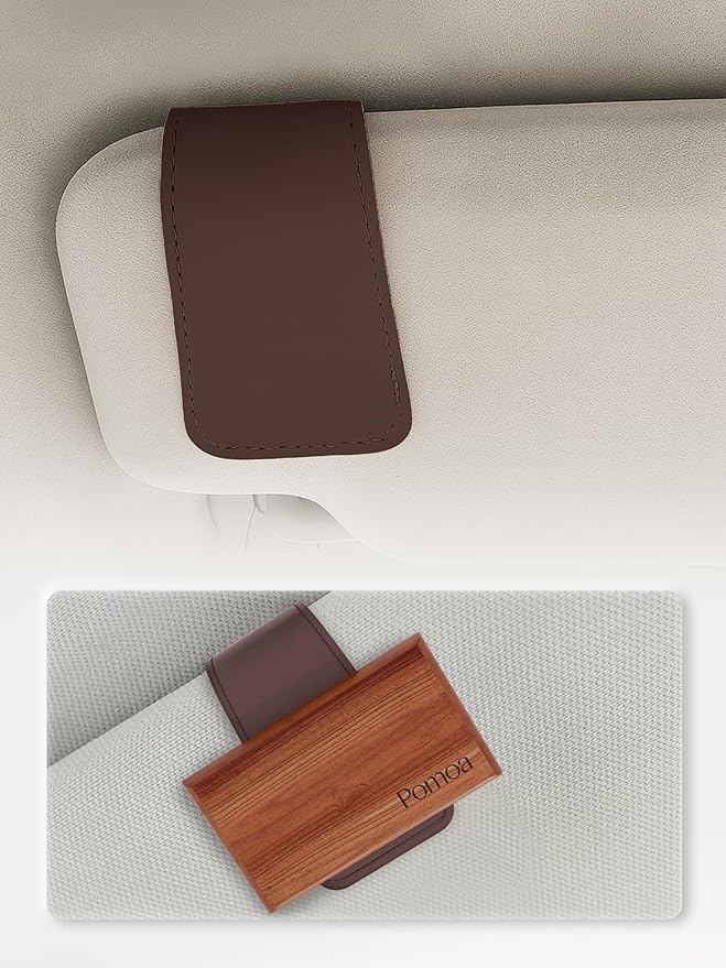 Patented Leather Car Air Freshener Visor Clip, Compatible by POMOA
