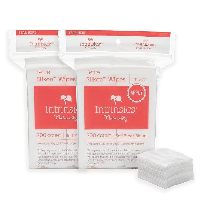 Intrinsics Petite Silken 2x2 Esthetic Wipes 2 Pack | 4-Ply Premium Lint-Free by Intrinsics%C2%AE
