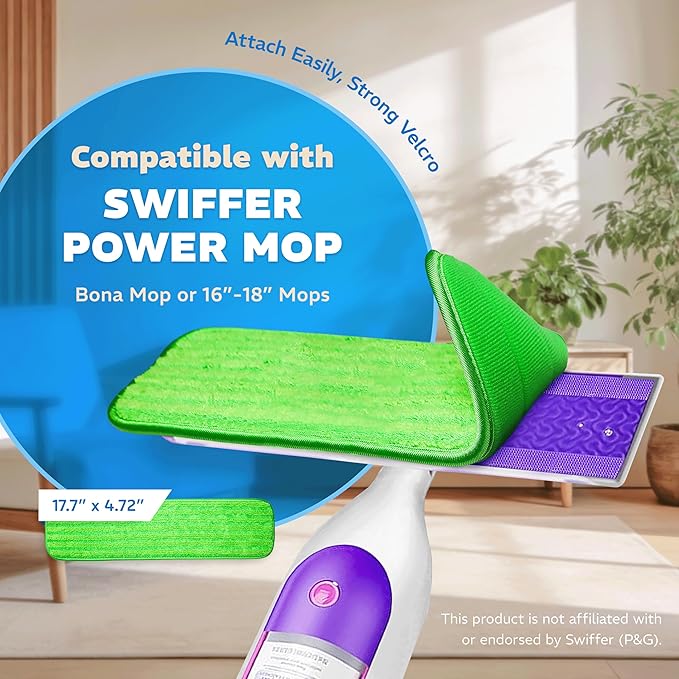 3 Pack Reusable Microfiber Mop Pads, Compatible - Image 2