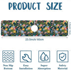 Colorful Flower Kitchen Sink Splash Guard Faucet Mat Flowers Leaves Super - Image 2
