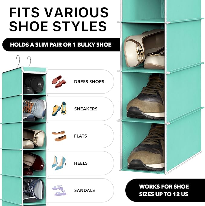 Simple Houseware 10 Shelves Hanging Shoes Organizer Holder - Image 4