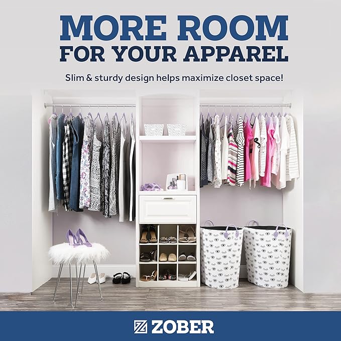 ZOBER Purple Velvet Hangers 50 Pack - Image 5