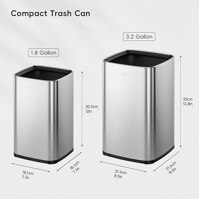 EKO 2-Pack Open Top Trash Can - Image 2