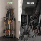 Garden Tool Organizer for Corner - Heavy Duty Metal Rack with 34 Storage Compartments & 14 Hooks for Shovels, Rakes, Long-Handled Tools, Ideal for Garden, Shed, Garage Storage - Image 7