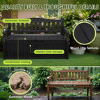 Greesum 80 Gallon Heavy-Duty Outdoor Storage Bench with Cushion, UV-Resistant Resin Bench with Armrest, Deck Box for Garden, Poolside, Patio, Black - Image 6