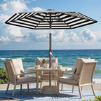 AreShark 7.5FT Patio Umbrella Table Market Umbrella with 6 Sturdy Ribs, Button Tilt/Crank, Heavy-Duty Outdoor Umbrellas for Pool, Deck, Garden and Backyard, Black & White Stripe - Image 7