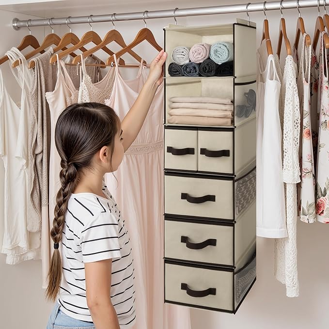 GRANNY SAYS Hanging Closet Organizers and Storage 6 Shelves, Closet Hanging - Image 7