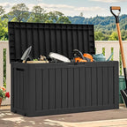 YITAHOME 72 Gallon Outdoor Resin Deck Box with Wheels, Pool Storage Box for Outdoor Cushions, Sports Equipment, Garden Tools, Black - Image 2