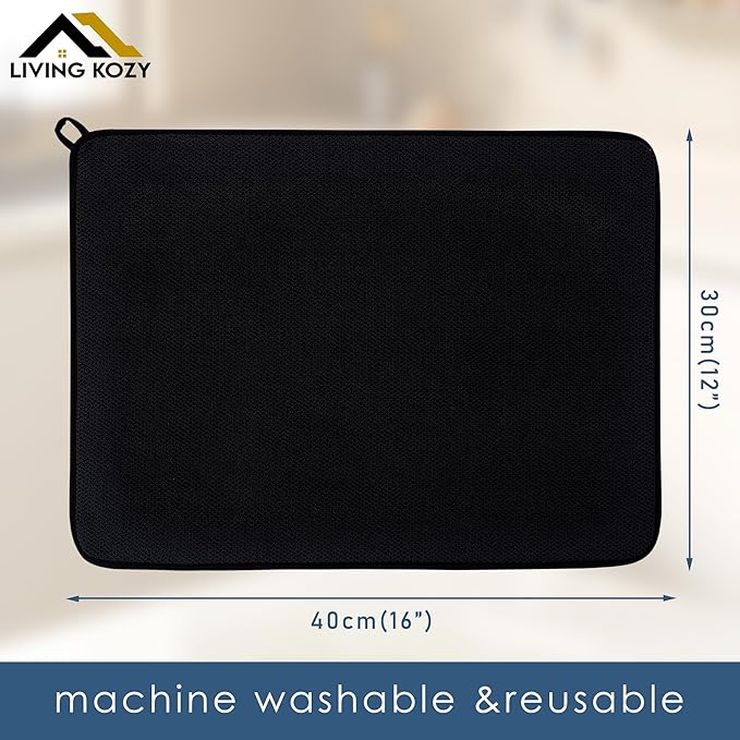 Dish Drying Mat, Microfiber Ultra-Absorbent Kitchen Counter Mat, Ideal Dish - Image 5