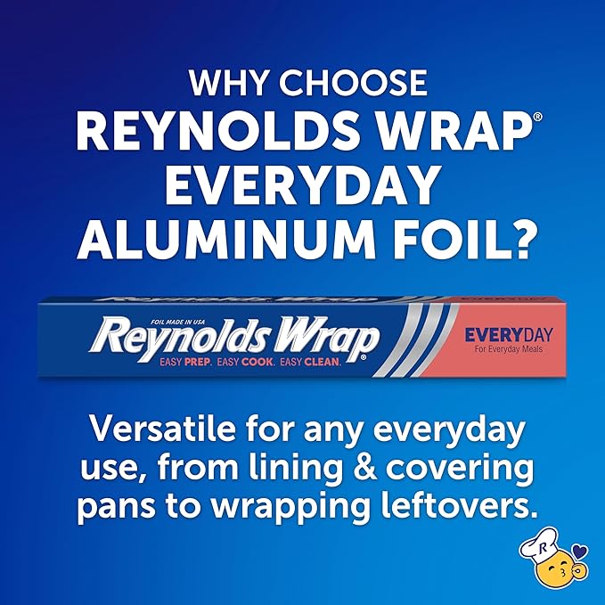 Reynolds Wrap Everyday Strength Aluminum Foil Roll, Freezer Safe and Grill Safe - Image 8