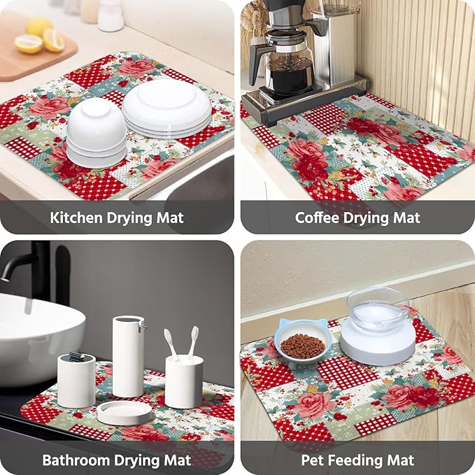 Dish Drying Mat for Kitchen Counter 18x24 Inch, Super Absorbent Dish Drainer Mat - Image 7